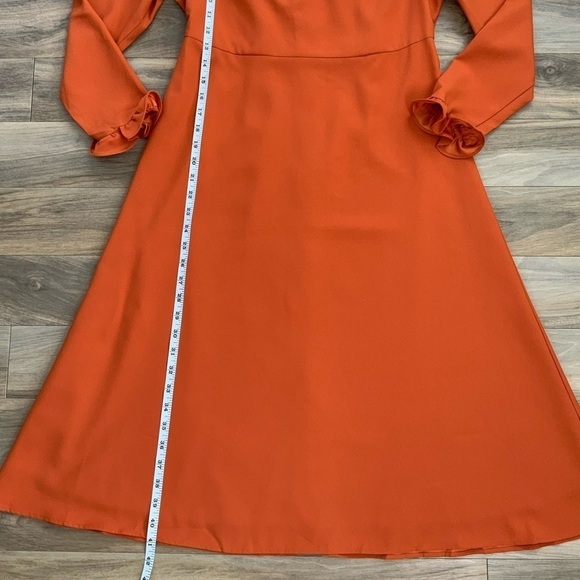 ANN TAYLOR ruffle long sleeve burnt orange - Picture 6 of 6